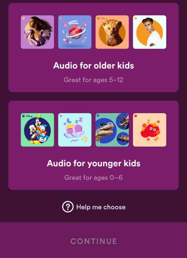 Content For Spotify kids