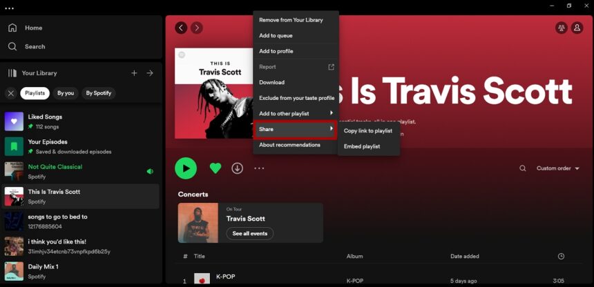 Share Playlists On Spotify