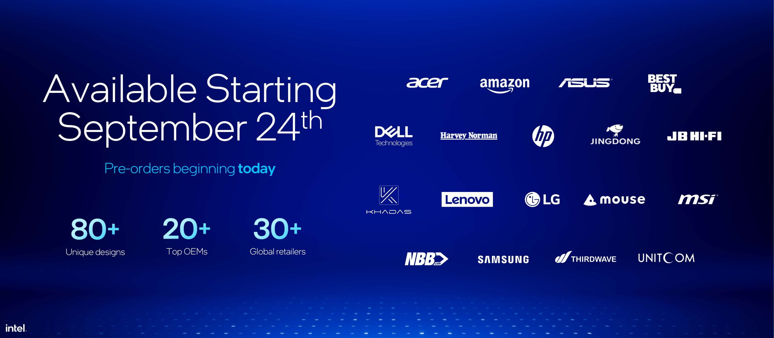 Slide with the brands that will launch computers with the Intel Core Ultra 200V starting on September 24