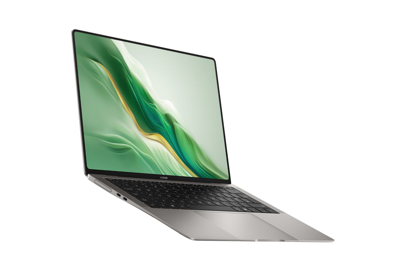 Side view of the new Honor MagicBook Art 14 in a promotional image