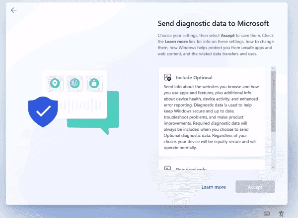 diagnostic data to microsoft Terms