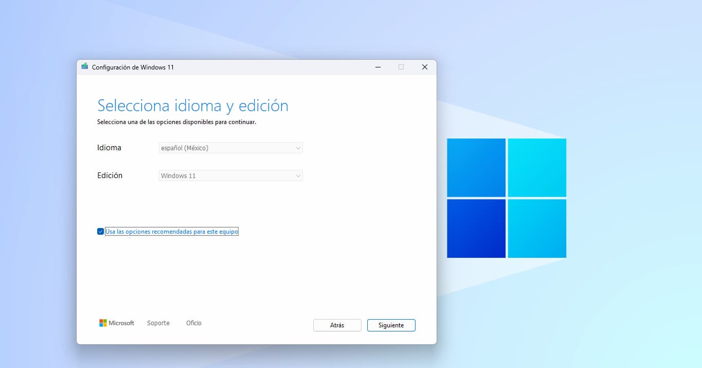 Screenshot showing the settings of the Windows 11 installation wizard