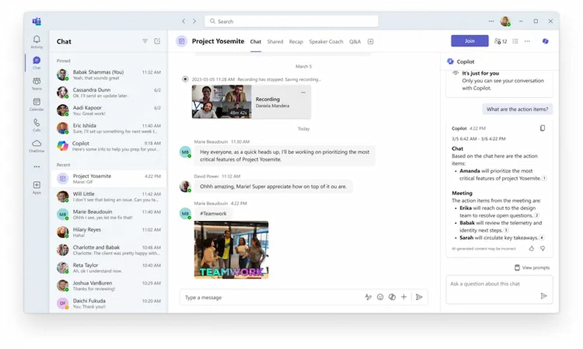 The new unified Teams app with Copilot built in