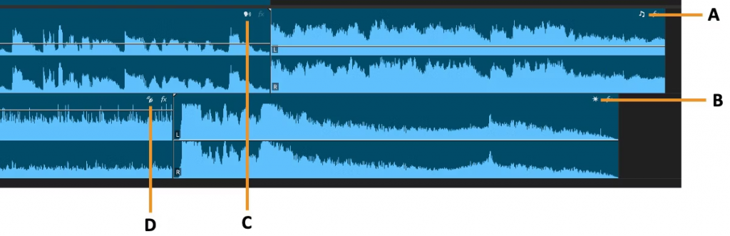 The different audio lines in Premiere Pro