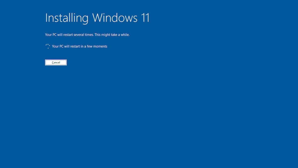 Image of Windows 11 installation interface