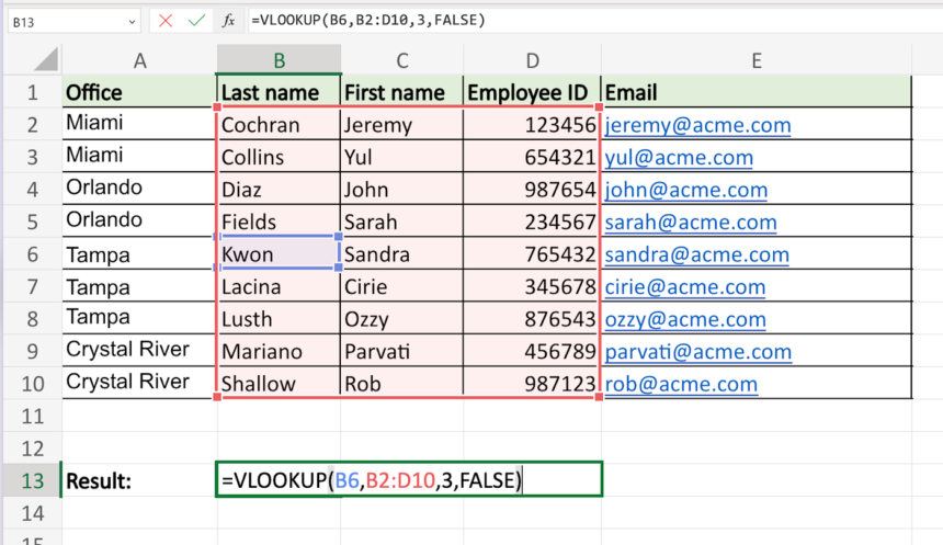 How to Use the VLOOKUP Function in Excel