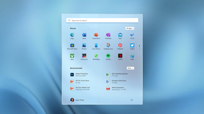 Windows 11 will change the start menu to make it more comfortable