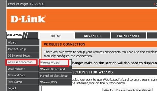 Wireless Network Setup in D Link Router